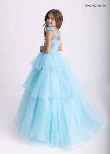 Rachel Allan 10321 Keyhole Back Tiered Skirt Dress