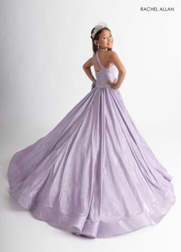 Rachel Allan 10322 Halter Neck Beaded Waist Dress