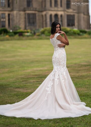 Rachel Allan RB7020 Cap Sleeve Lace Applique Mermaid Bridal Gown