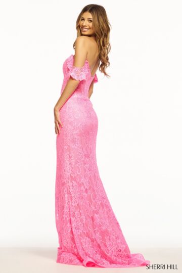 Sherri Hill 56064 Off The Shoulder Lace Dress