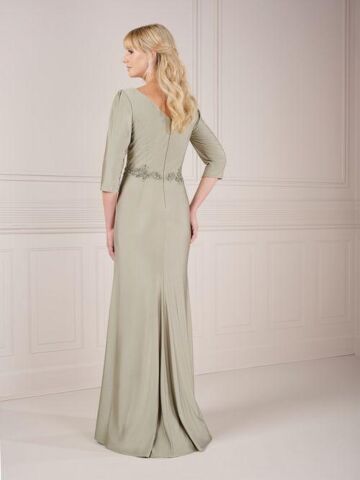 Christina Wu 17148 Beaded Bodice Three Quarter Sleeves Dress