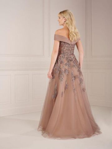 Christina Wu 17158 Beaded Lace Off The Shoulder Dress - Stock Only