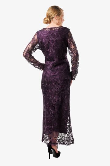 Soulmates C46162 Crochet Lace V-Neck Two Piece Dress