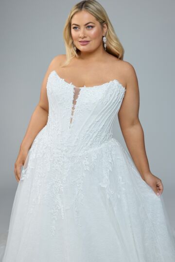 Sophia Tolli Y3237SB Neeve Plunging Neck Plus Size Wedding gown