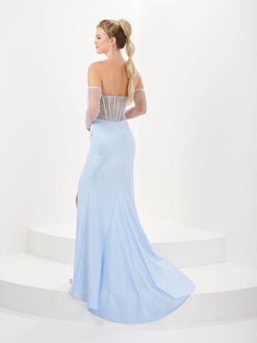 Tiffany Designs 16050 Detached Sleeves Illusion Corset Dress