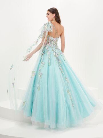 Tiffany Designs 16079 One Shoulder Floral Dress