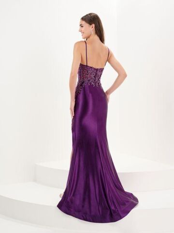 Tiffany Designs 16086 High Slit Corset Top Dress