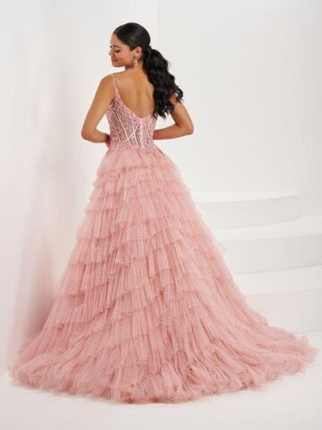 Tiffany Designs 16099 Ruffle Skirt Illusion Skirt Dress