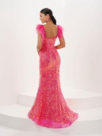Tiffany Designs 16106 Detachable Sleeves Sequin Dress
