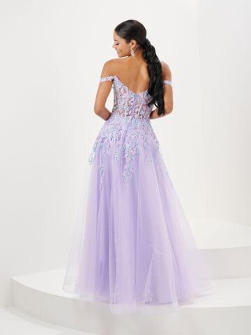 Tiffany Designs 16113 Illusion Corset Off The Shoulder Dress