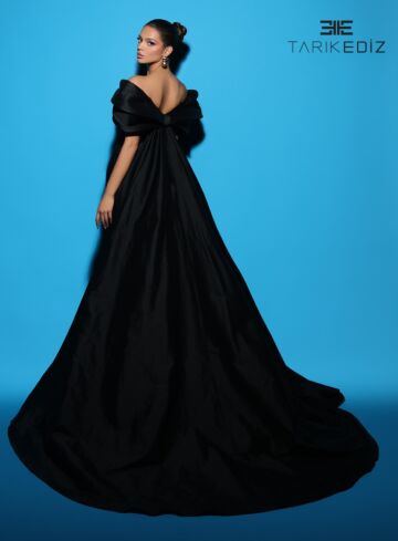 Tarik Ediz 98506 Detachable Train Off The Shoulder Dress