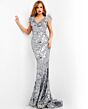 Jovani 04228 Black Gunmetal Dress