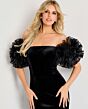 Jovani 50216 Ruffle Sleeve Off-The-Shoulder Dress