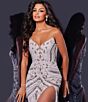 Jovani 38707 High Slit Embellished Dress