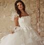 Jovani JB37575 Flounce Skirt Ruffle Strap Wedding Dress