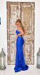 Jessica Angel 2636 High Slit Lace-Up Hot Fix Dress