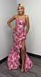 Ava Presley 42309 Lace-Up Back Strapless Brocade Dress