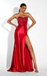 Alyce Paris 62008 Strapless Corset Bodice Satin Skirt Dress