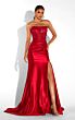 Alyce Paris 62027 Side Slit Draped Satin Skirt Dress