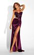 Alyce Paris 62087 Draped Skirt High Slit Cutout Dress