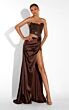 Alyce Paris 62087 Draped Skirt High Slit Cutout Dress