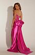 Alyce Paris 62089 High Slit Lace-Up Back Bow Dress
