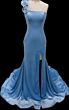 Ava Presley 26521 High Slit One-Shoulder Rosette Dress