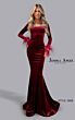 Jessica Angel JA2668 Feathered Cuff Off-The-Shoulder Velvet Dress
