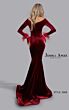 Jessica Angel JA2668 Feathered Cuff Off-The-Shoulder Velvet Dress