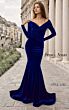 Jessica Angel 2782 Velvet Long Sleeve V-Neck Dress