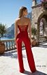 Jessica Angel 2793 Ruched Bodice Strapless Slim Jumpsuit