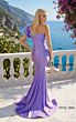 Jessica Angel 2804 Side Slit Flounced Neck Slim Dress