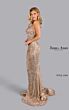 Jessica Angel 2564 Cross Back Cowl Neck Sequin Dress