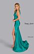 Jessica Angel 2641 Plunging Back High Slit V-Neck Dress