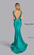 Jessica Angel 2641 Plunging Back High Slit V-Neck Dress