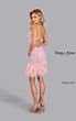 Jessica Angel 2537 Feather Hem Halter Neck Sequin Dress