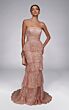 Alyce Paris 55002 Tiered Skirt Strapless Fitted Lace Dress