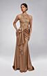 Alyce Paris 55006 High Neck Draped Satin Skirt Dress