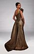 Alyce Paris 55009 Overskirt Asymmetric Neck Bronze Jacquard Dress