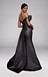 Alyce Paris 55009 Overskirt Asymmetric Neck Bronze Jacquard Dress