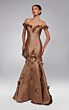 Alyce Paris 55010 Off-The-Shoulder Gold Mikado Mermaid Dress
