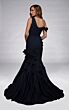 Alyce Paris 55013 Asymmetric Neck Black Taffeta Dress