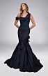 Alyce Paris 55013 Asymmetric Neck Black Taffeta Dress