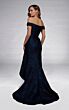Alyce Paris 55017 Side Ruffle Jacquard Off-The-Shoulder Dress