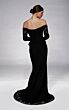 Alyce Paris 55018 Corset Bodice Long Lace Sleeve Black Dress