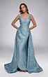 Alyce Paris 55022 Ruched Bodice Tulip Hem Jacquard Dress