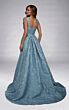 Alyce Paris 55022 Ruched Bodice Tulip Hem Jacquard Dress