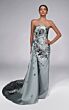 Alyce Paris 55028 Side Tail Strapless Slim Silver Dress
