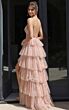Jovani 49058 Tiered Overskirt Fitted Blush Multicolor Dress