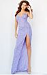 Jovani JVN23260 High Slit Lace-Up Back Dress